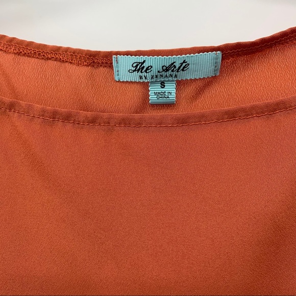 THE ARTE by ZENANA Orange Blouse Shirt - Picture 2 of 5
